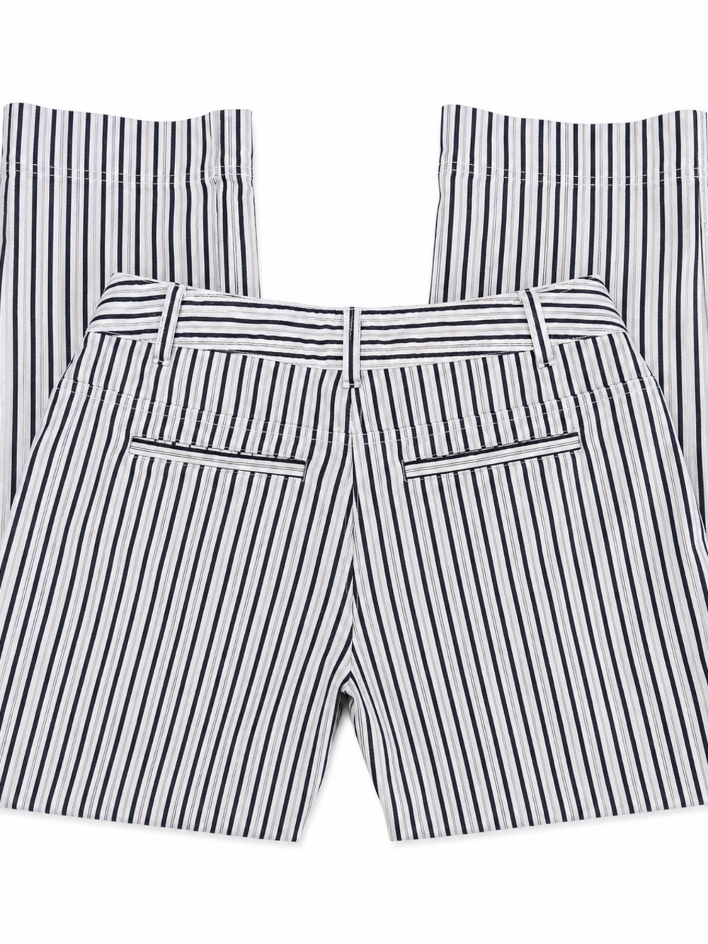 LOFT Black and White Vertical Stripe Chinos - Picture 3 of 5